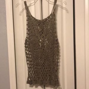 NWOT Crochet Knit Sweater Tank. Size L